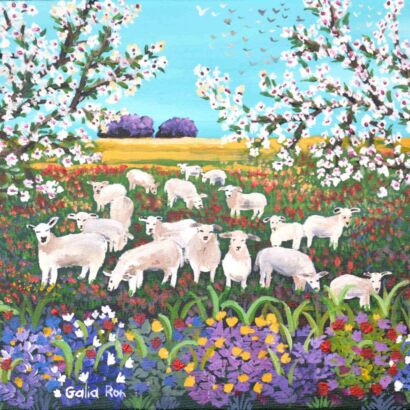 Sheep and Almond Trees