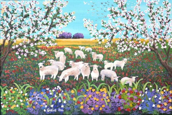 Sheep and Almond Trees