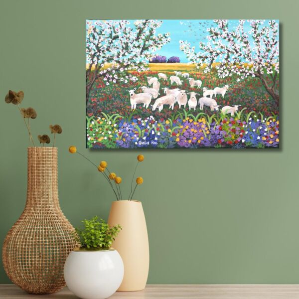 Sheep and Almond Trees - Image 3