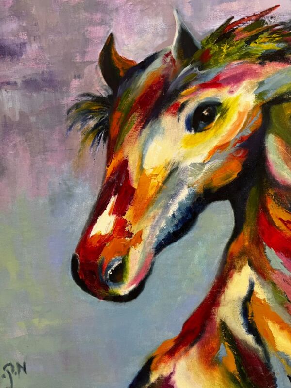 Profile of a horse - pop art
