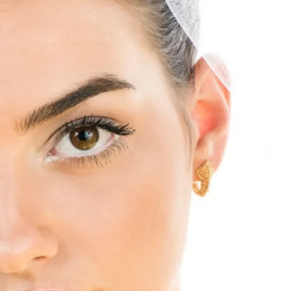 Gold Granule Arrow Hoops - Image 5