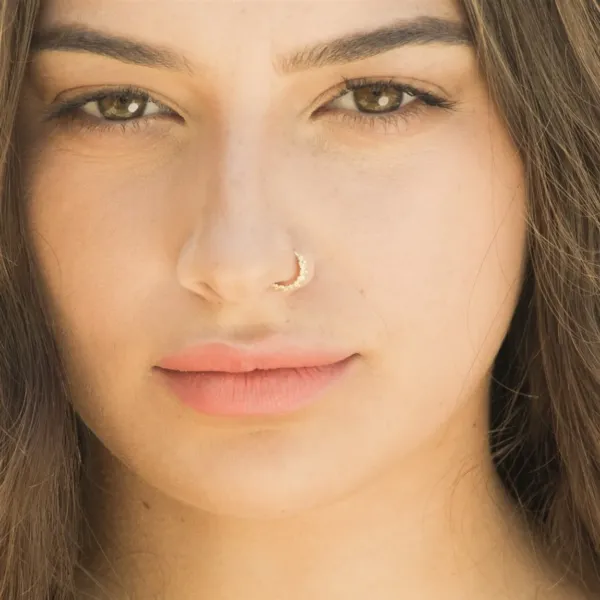 Granulated Gold Nose Ring - Image 4