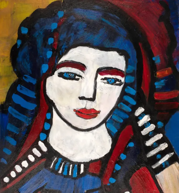 Red Blue Indian Girl