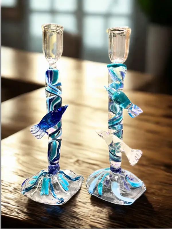 Exquisite glass candlesticks - Image 2