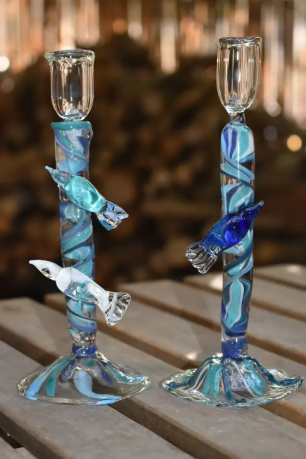 Exquisite glass candlesticks